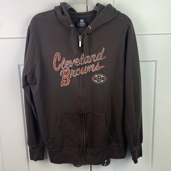 NFL Tops - NFL Cleveland Browns Women’s XL Zip Front Hoodie Sweatshirt Football Graphic